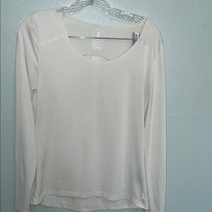 Cream Fitted Blouse with Long Sleeves